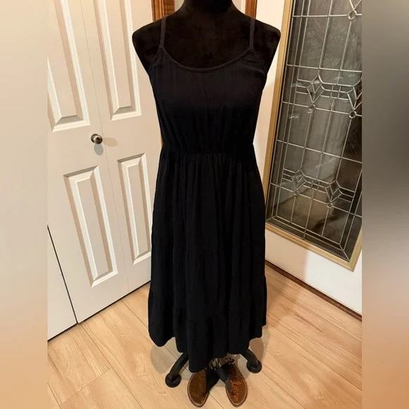 Magaschoni Dresses | Beautiful Magaschoni Classic Black Midi Dress 100% Cotton Size Small | Color: Black | Size: S | Katieroseray's Closet